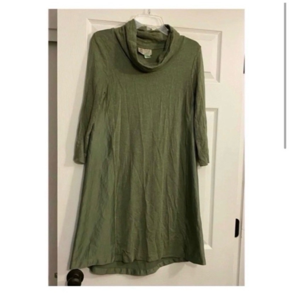 ANTHROPOLOGIE Olive Cowl Mini Sweater Dress - Picture 4 of 7